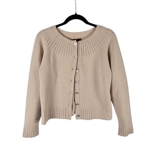 Sundance Cream Cardigan Lambs Wool Buttoned Down Cardigan